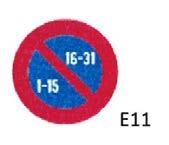 Het stilstaan of parkeren is verboden op markeringen van verkeersgeleiders en verdrijvingsvlakken. 1.19.