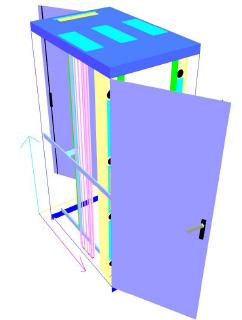 1. Housing 1.3 Varicon-M deur 1.3 Varicon-M deur Bij het configureren van uw rack kunt u kiezen uit verschillende deuren: enkele of dubbele deuren, glas-, blinde of geperforeerde deuren.