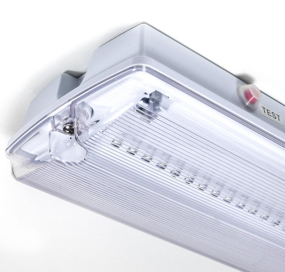 k-grp: 2600 EBHM-LG Decentraal noodverlichtingsarmatuur AC220V - 240V 50Hz Grijze behuizing en transparante kap van polycarbonaat 27 x LED 0,05W neutraal wit Nickel cadmium batterij, 3,6V 1500mA,