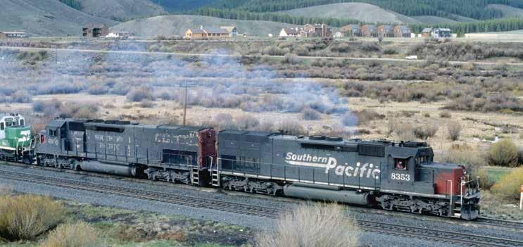 Southern Pacific Railroad (SP) 5HKEFJG 25555 SP dieselloc Model van een zware Amerikaanse diesellocomotief in de vormgeving van een SD 40 van de SP (Southern Pacific Railroad).