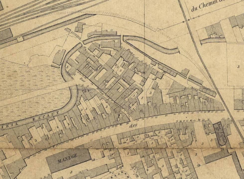 Kaart van Gerard van van 1855 In het Raepestraatje werd Edmund geboren De Frére Orbanlaan moet nog worden aangelegd Ook in deze buurt zou alles vlug veranderen.