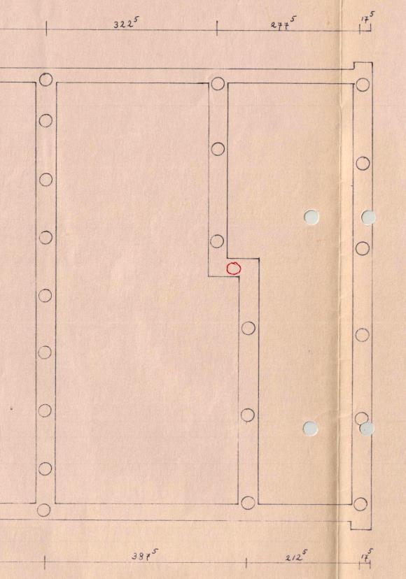 BK2017-105-KB01 Pagina 8/11 3.2 Controle fundering Bestaande fundering + paalposities conform onderstaande figuur.