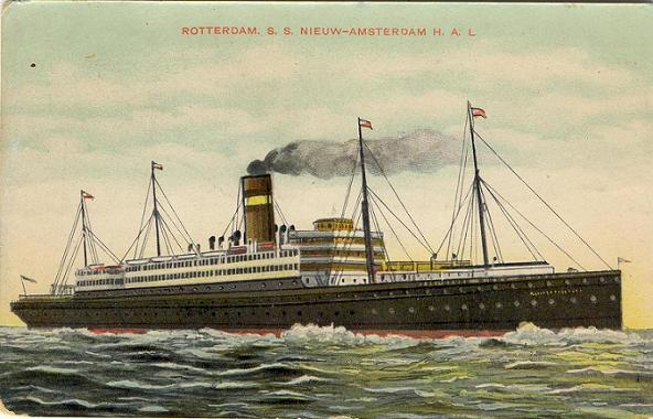 d.s.s. NIEUW AMSTERDAM, 6-3-1906 opgeleverd door Harland & Wolff Ltd., Belfast (366) aan N.V. Nederlandsch-Amerikaansche Stoomvaart Mij.