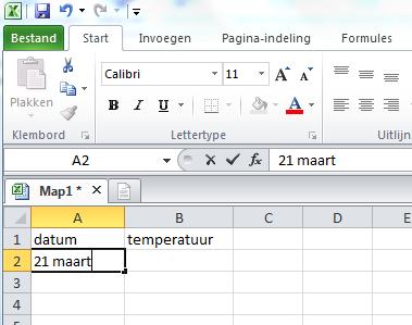 Dat kan op ruitjespapier, maar hieraan kan ook een ICT-les worden gekoppeld, waarbij de meetresultaten in Microsoft