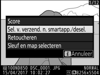 Foto s selecteren voor uploaden Volg de onderstaande stappen om foto s te selecteren voor uploaden naar het smartapparaat.