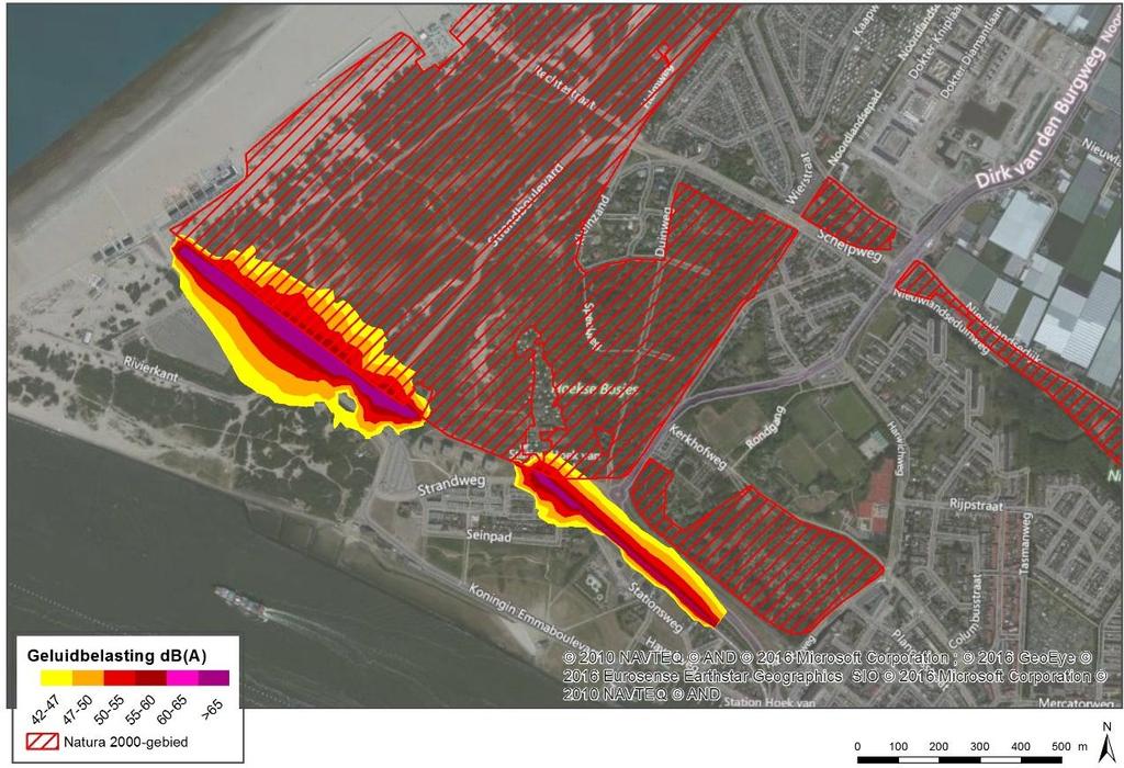 Figuur 16: Geluidscontouren van de gebruiksfase van het VKA. 6.4 Verdroging en vernatting Om de hydrologische gevolgen van het plan in beeld te brengen is grondwatermodellering uitgevoerd.