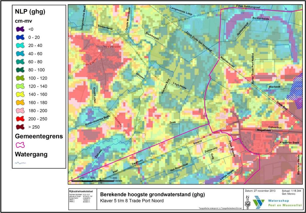 Waterparagraaf Klaver 6a Figuur 2 Gemiddeld Hoogste Grondwaterstand