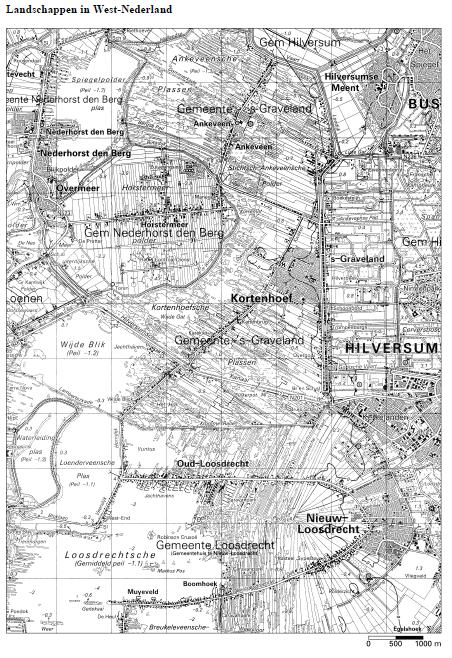 Op de kaart van bron 6 grenzen twee Nederlandse landschappen aan elkaar. 10 Welke twee? 11 De Horstermeer Polder (gemeente Nederhorst den Berg) ligt lager dan het omringende gebied.