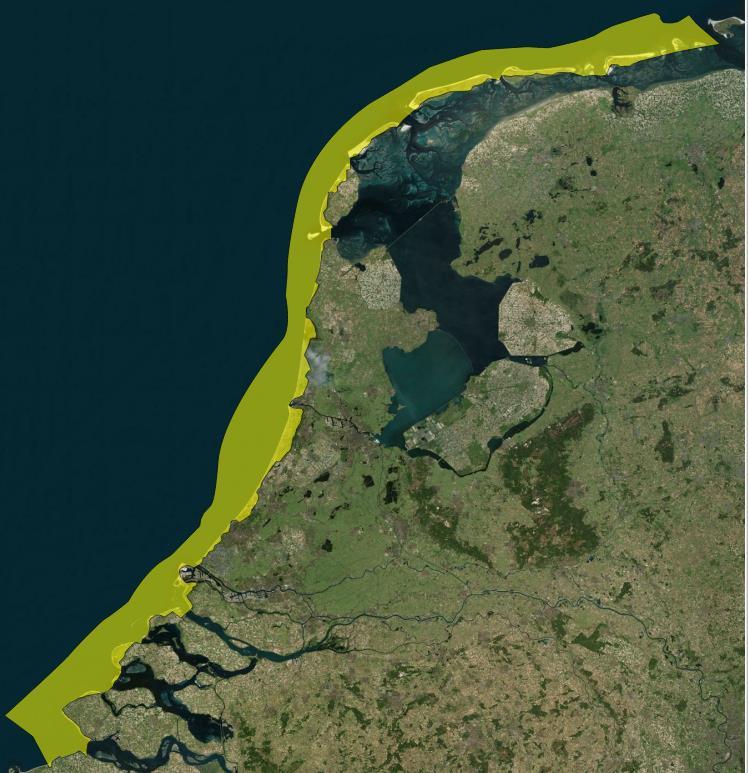 Dit is de geografische afbakening van Rijkswaterstaat voor het deel van de kust dat als primaire waterkering op hoogte gehouden dient te worden.