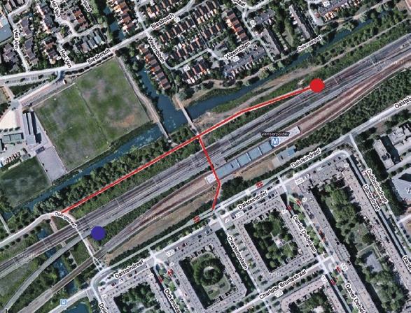Ontwerp-tracébesluit Spooruitbreiding Schiphol Amsterdam Almere Lelystad Traject Hoofddorp Diemen 155 In figuur 4.2 is de toerit (rode stip) aan de westzijde van station Diemen-Zuid weergegeven.