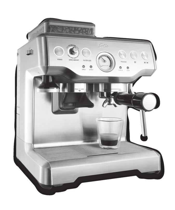 NL MAAK U VERTROUWD MET UW SOLIS BARISTA PRO ESPRESSOMACHINE AANVULLENDE KENMERKEN 15 bar pomp Italiaans design en fabricaat Precieze temperatuurregeling Digitale