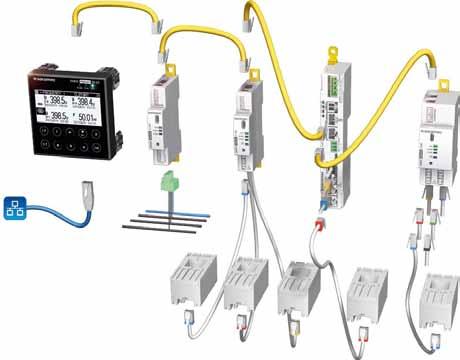 DIRIS Digiware Systeem voor meting en bewaking van elektrische installaties Multicircuit meten en meting Het DIRIS Digiware systeem Modules voor verschillende stroomaankopen verbonden met de