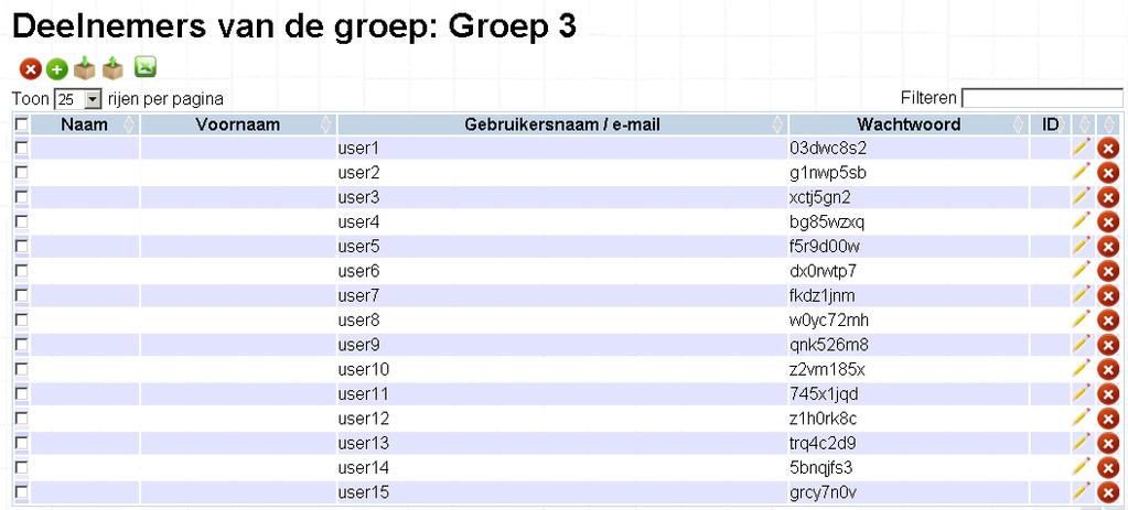 mail zullen werken Geef het aantal logins dat je gegenereerd wil zien in, bijvoorbeeld 15.