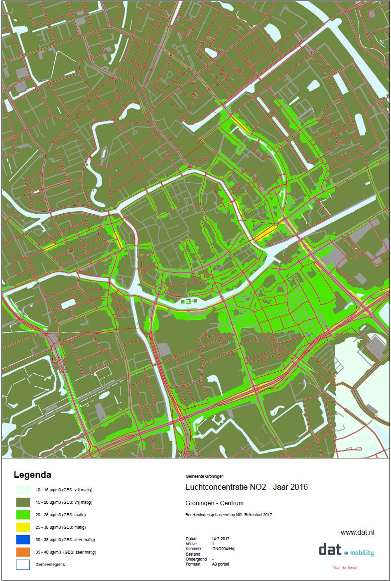 BIJLAGE 3: Luchtkwaliteitskaart Groningen -