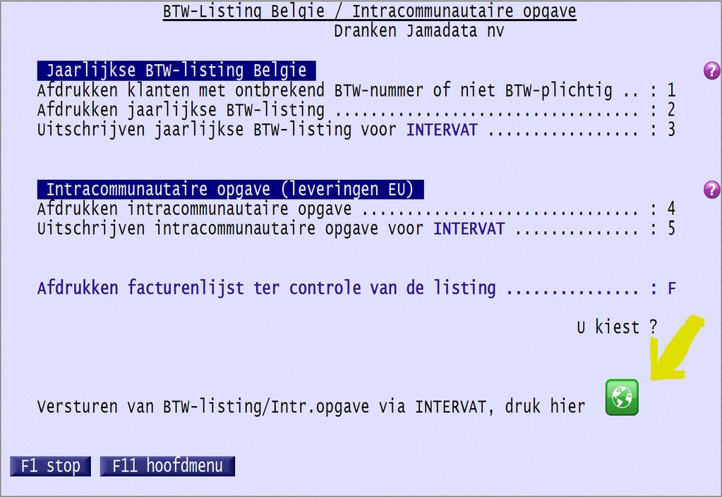 Druk op de groene knop ( ) beneden op het scherm (zie fig.