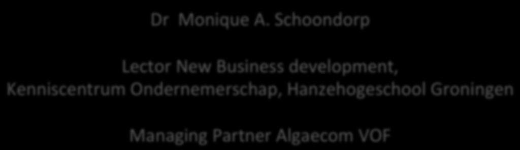 Schoondorp Lector New Business development,,