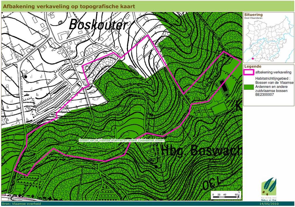 AANLEIDING In het westen van het Kluisbos te Kluisbergen, aangeduid als Speciale Beschermingszone (SBZ), ligt een niet vervallen verkaveling uit 1963 (figuur 1).