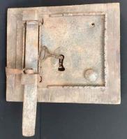 Antiek smeedijzeren deurslot 1 afm 19 x