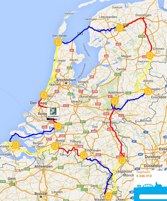 CYCLE FOR HOPE Rondje Nederland Samen met 12 renners en evenveel begeleiders, verdeeld over 3 subteams deden we op 23-25 juni mee aan Cycle for Hope Rondje Nederland, editie 2016.