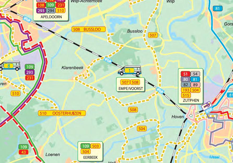 3.3.3 Openbaar vervoer In de huidige situatie (2010) rijdt er geen lijnbus over de N345 in Voorst. Er rijdt alleen een buurtbus door Voorst.