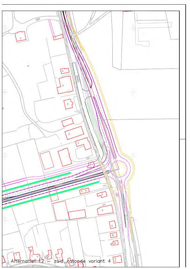 WESTELIJKE RONDWEG NOORDELIJKE AANSLUITING VARIANT 3 Toelichting: enkelstrooksrotonde naast de as van de bestaande weg met bypass Apeldoorn