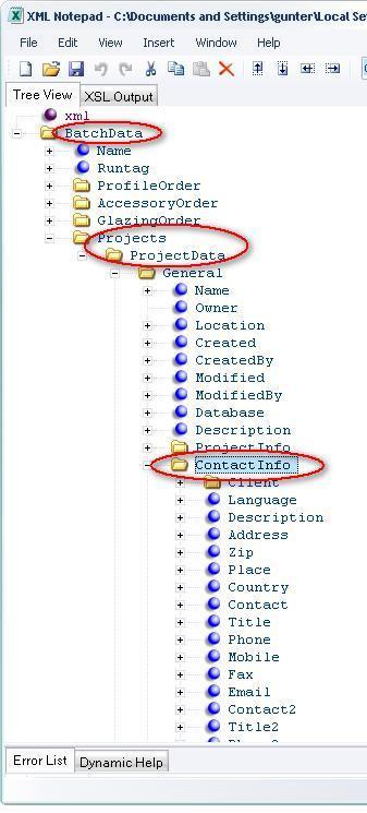 Deze extra klant informatie wordt in de XML interface bijgehouden onder BatchData Projects ProjectData General - ContactInfo Voor de rapportering werden specifieke variabelen voorzien die beginnen