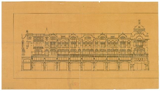 Amsterdam, 1897, Collectie Het Nieuwe Adolf Leonard van Gendt, Shopping Arcade Raadhuisstraat 23-54 Amsterdam, 1897, Het Nieuwe Collection Adolf Leonard van Gendt,