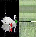 Uitsnede van het pad van het 2 e zwaantje De rode pijl die het einde van het pad aangeeft van het 2 e zwaantje Animatie instellen voor 3 e zwaantje (rechts) 16.