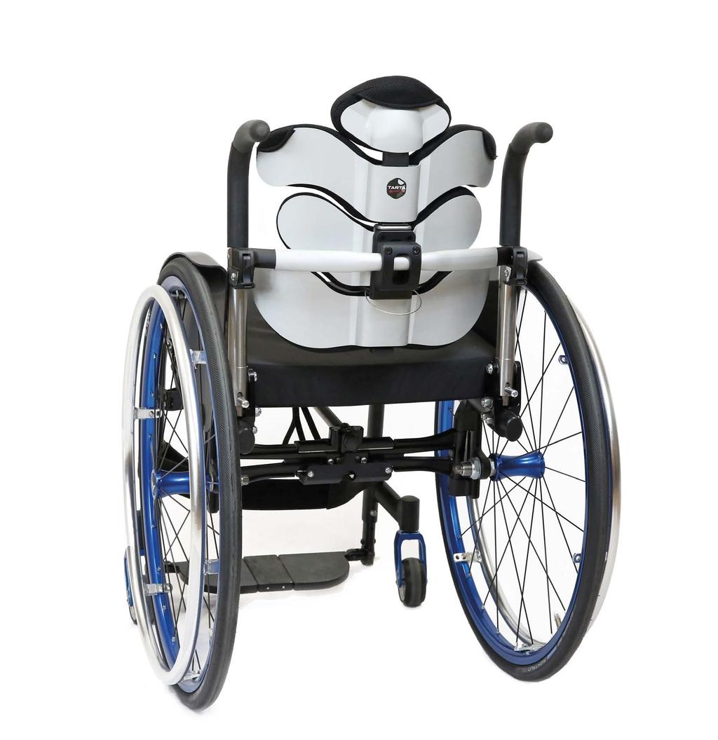 Tarta Emys De Tarta Emys is een flexibel en compact ondersteunend rugsysteem met een uniek design. Het is zo ontworpen dat het makkelijk in gebruik en zeer eenvoudig afneembaar van de rolstoel is.