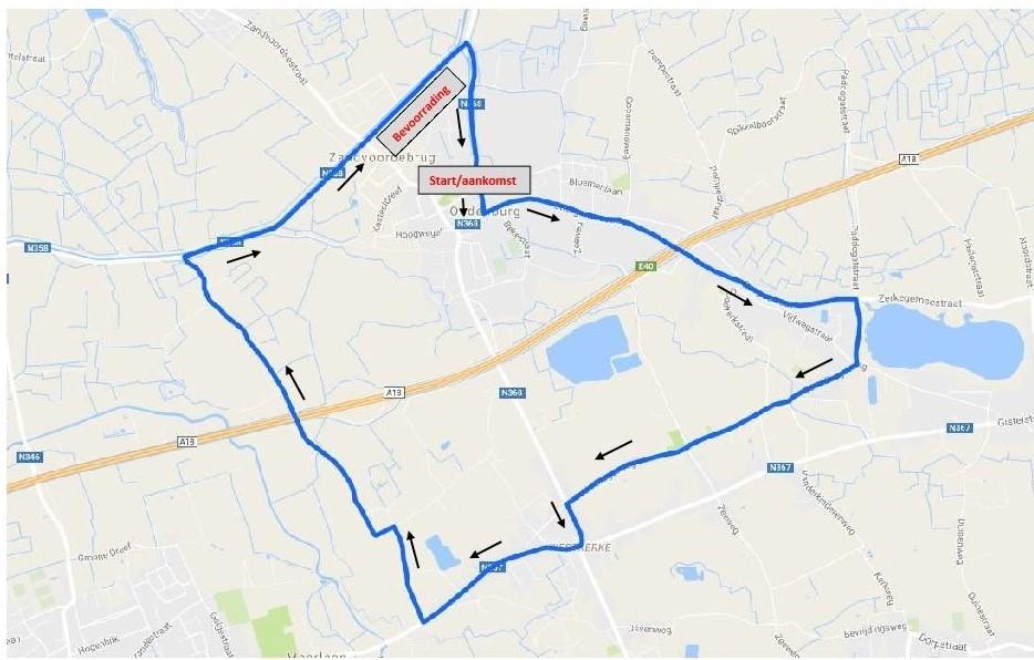 PARCOURS Marktstraat (start/départ) LA/AG Ettelgemsestraat RD/TD Dorpsstraat RA/AD Korte Vijfwegstraat RA/AD Oude Brugseweg LA/AG Westkerksestraat RA/AD Gistelsesteenweg RA/AD