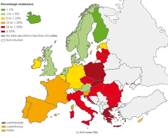 Nederland versus Europa Klebsiella pneumonia multiresistent Meticillin resistente