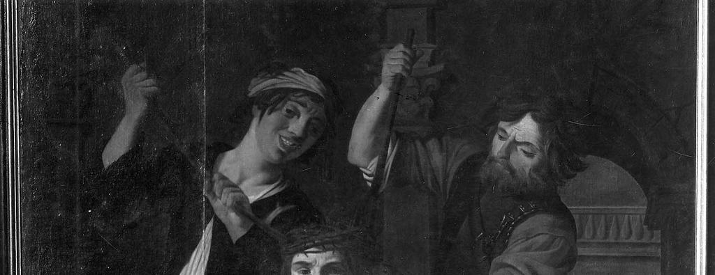 Doornenkroning schilder Janssens, Jan (kunstschilder) datum 1627 besteld door de prelaat van de Sint Pietersabdij voor de dodenkapel van de abdij Schilderdoek, olieverf Afmeting h*b 185*145 Foto van