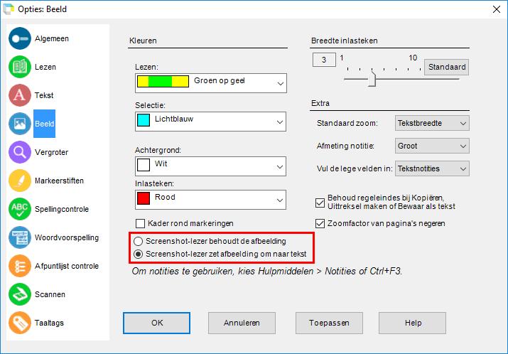 8.3. De Screenshot-lezer De Screenshot-lezer kan alle getypte tekst vanop het scherm voorlezen. Ook tekst die zich in een afbeelding, een beveiligde pdf of een foto-pdf bevindt.