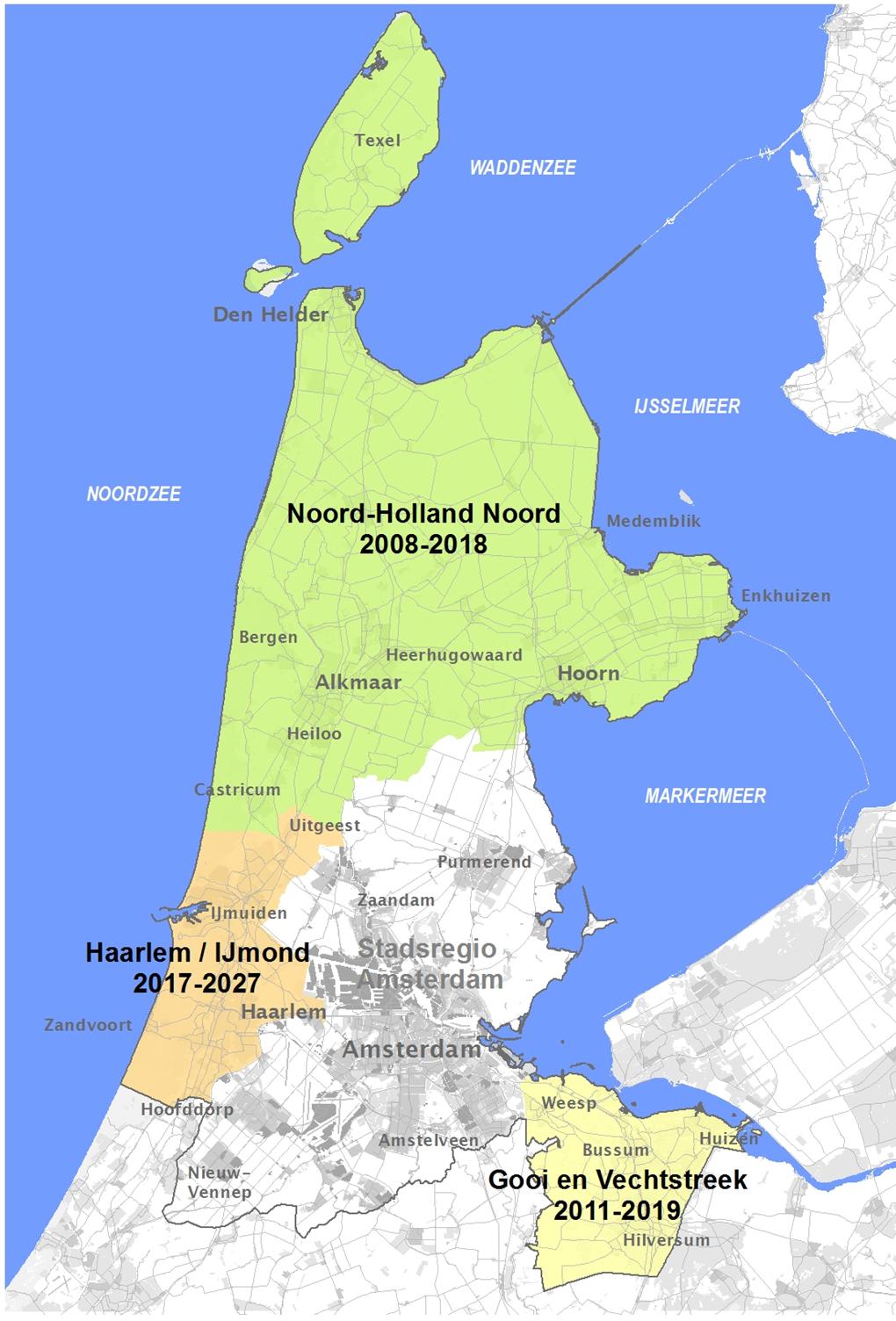 5 Concessiegebieden onder opdrachtgeverschap van de provincie Noord-Holland Looptijd van de concessies van de provincie Noord-Holland Concessie