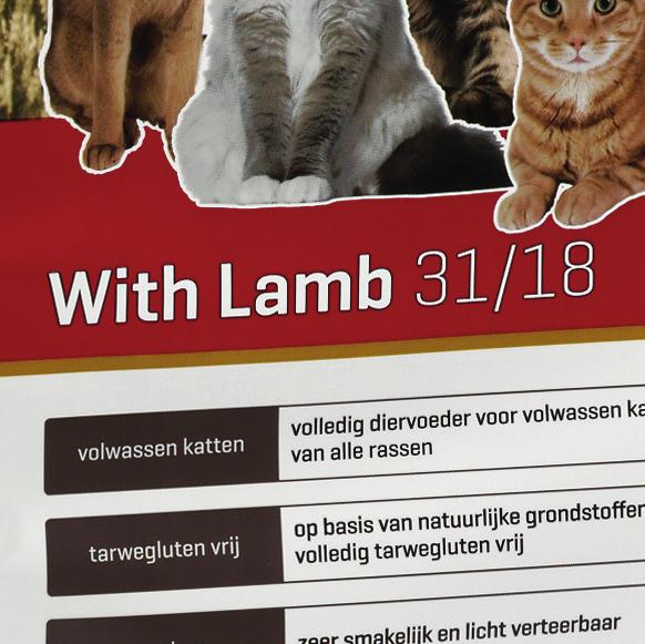 Op bijvoorbeeld de verpakking van CaroCroc With Lamb zie je 31/18 staan. Dit betekent dat CaroCroc With Lamb 31% eiwit en 18% vet bevat. Waarom eiwitten en vetten? Eiwitten en vetten.