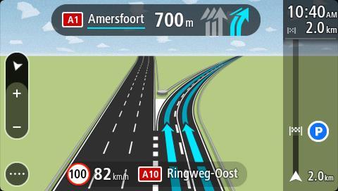 Skakel die instelling Wys voorskoue van snelweë-afritte af. Tyd-afhanklike spoedgrense Sommige spoedgrense verander na gelang van hoe laat dit is.