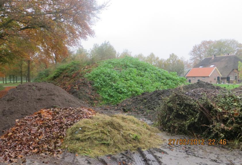 Praktijksituaties SAMENVOEGEN ZONDER ERKENNING Situatie: opslag van diverse partijen grond/groen, verschillende kleuren/structuren, duidelijk