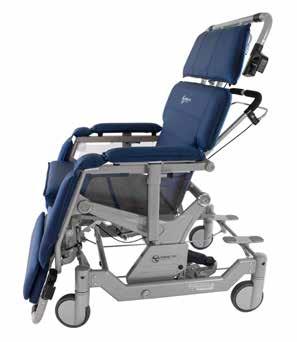 8 I-400 Transportstoel voor het vervoeren, verplaatsen en van houding veranderen van patiënten Oneindig veel standen Eenvoudig te draaien en manoeuvreren Geschikt om langdurig op te blijven zitten De