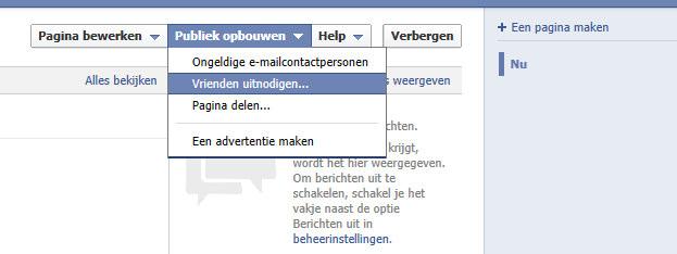 3! 8. Naast Pagina bewerken vindt u het kopje Publiek opbouwen. Als u dat aanklikt, klikt u op vrienden uitnodigen.