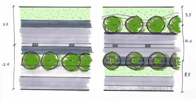 3.1 Inrichtingsplan openbare ruimte BESTAAND PROFIEL VAART ZZ Het inrichtingsplan geeft een indruk van de mogelijkheden die er zijn om het centrumgebied in te richten als een aangenaam