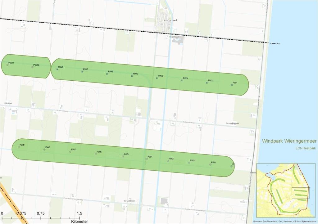 55 Figuur 4.9 ECN Testpark scenario C Bron: Pondera Consult Naast deze drie scenario s worden ook 10 meetmasten voorzien.