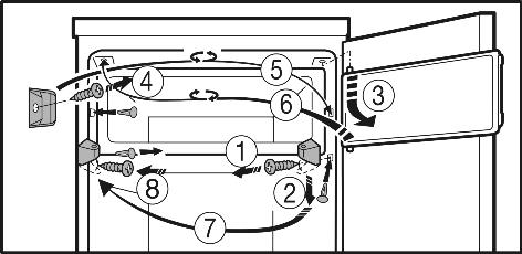 In gebruik nemen Fig. 4 u Linksonder de afstandhouder Fig. 4 (13) uit de deur verwijderen. Gevaar voor verwonding door eruit vallende deur!