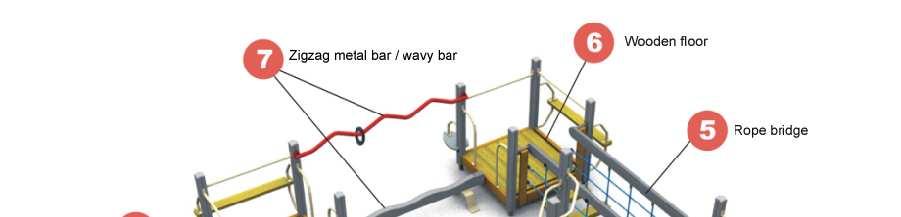 080484 PARCOURS Metalen zigzag stang/ golvende