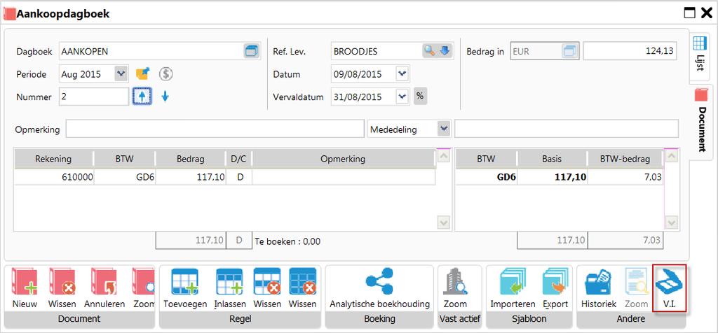 Link een factuur aan een ingeboekt document Open een reeds ingeboekte factuur waaraan u een