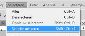Kies vervolgens Selectie