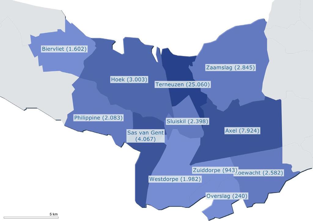 Bijlage 11 Gemeentelijk risicobeeld Terneuzen Demografie De gemeente Terneuzen heeft op 1 januari 2014 54.729 inwoners (SCOOP 2014).