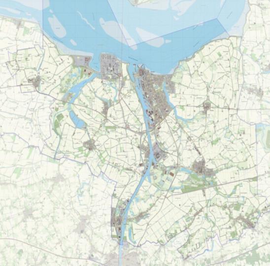 gemeenten Sluis en Hulst, de Westerschelde en de grens met België.