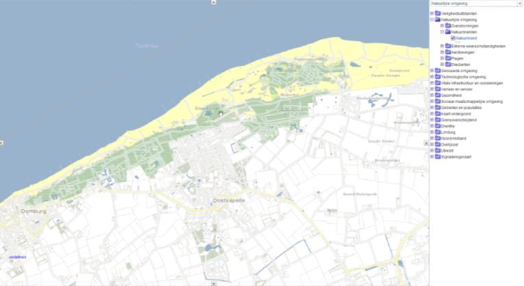 Figuur 185 Natuurbrand gemeente Veere. (Risicokaart, 2014) Crisistype 1.