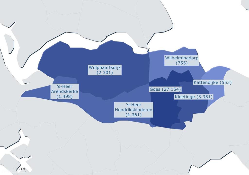Bijlage 3 Gemeentelijk risicobeeld Goes Demografie De gemeente Goes heeft op 1-1-2014 36.971 inwoners (gegevens Provincie Zeeland 2013).