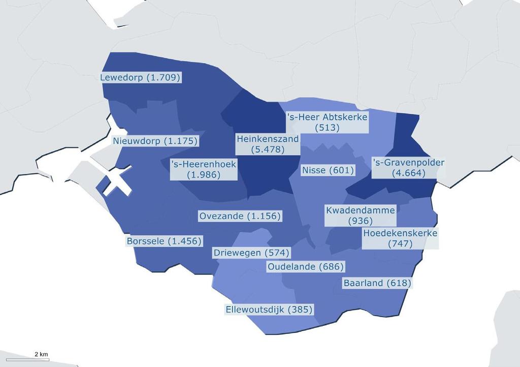 Bijlage 2 Gemeentelijk risicobeeld Borsele Demografie De gemeente Borsele heeft op 1-1-2014 22.683 inwoners (gegevens provincie Zeeland 2014).